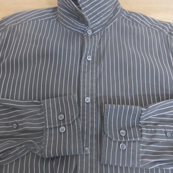 Banana Republic Mens Shirt Sz Large Button-Down Brown Striped 100% Cotton Casual - Picture 6 of 6